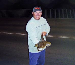 Ray Smith with a hefty Moruya River flathead. Whichever estuary you choose to fish, there are some really nice flathead on offer.